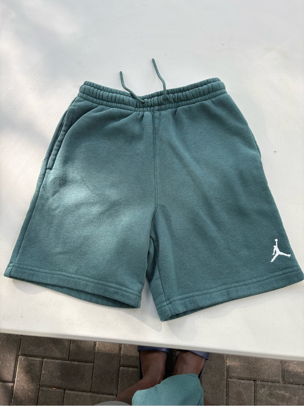 Jordan Teal Fleece Shorts with Jumpman